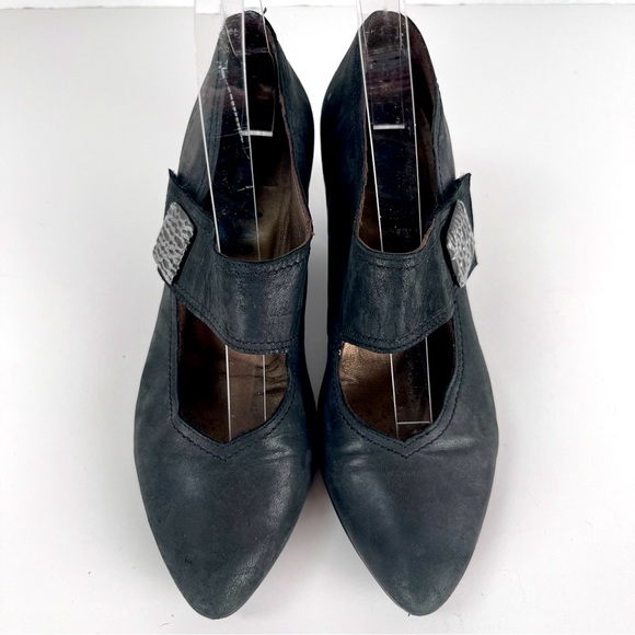 Fidji Shoe Size 37 Black Leather Dress Women's Mary Jane Made in Portugal - Picture 8 of 14